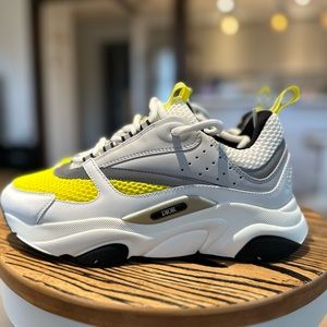 DIOR MEN NEW SNEAKER LOW TOP ATHLETIC COLOR BLOCK PATTERN M-B 22 WHITE